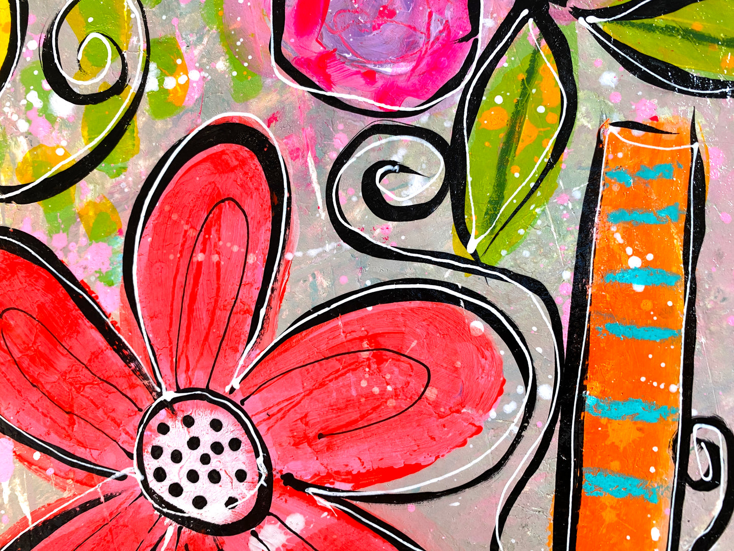 Fleurs Seventies - 60 x 60 cm