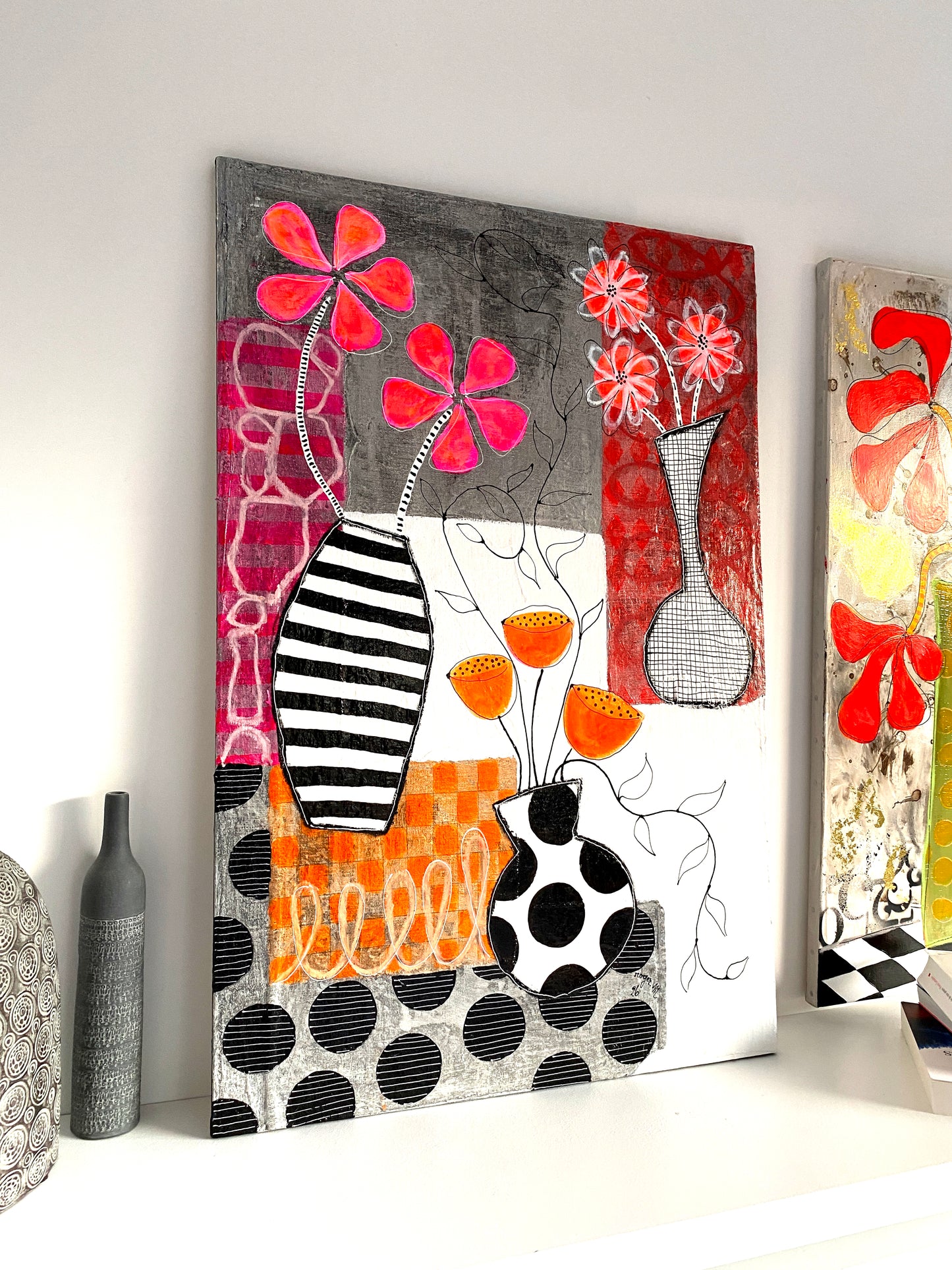 Patchwork et Fleurs - 100 x 65 cm