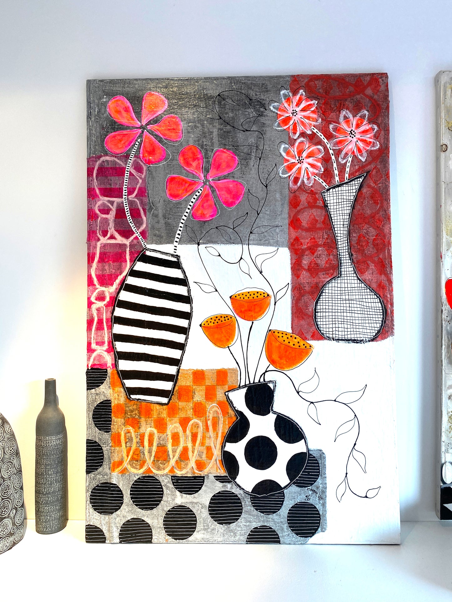 Patchwork et Fleurs - 100 x 65 cm