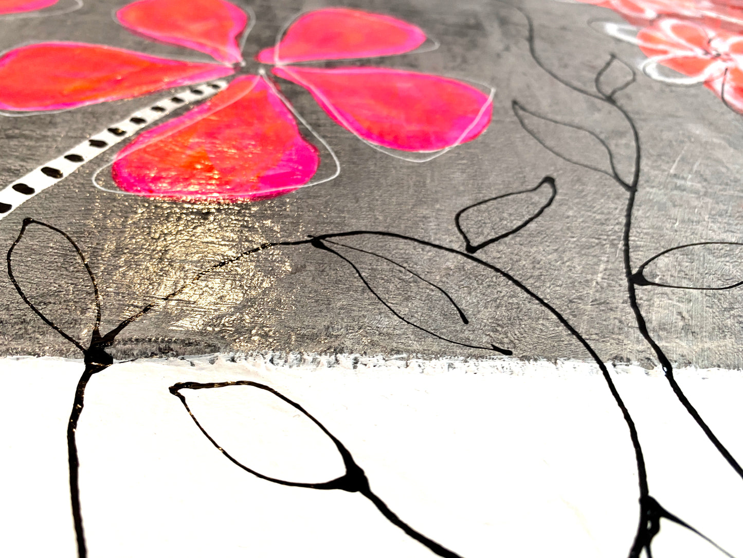 Patchwork et Fleurs - 100 x 65 cm