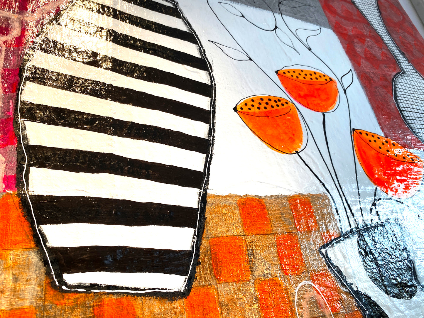 Patchwork et Fleurs - 100 x 65 cm