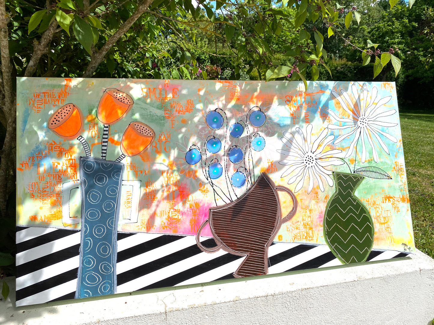 Floral Trio - 100 x 50 cm