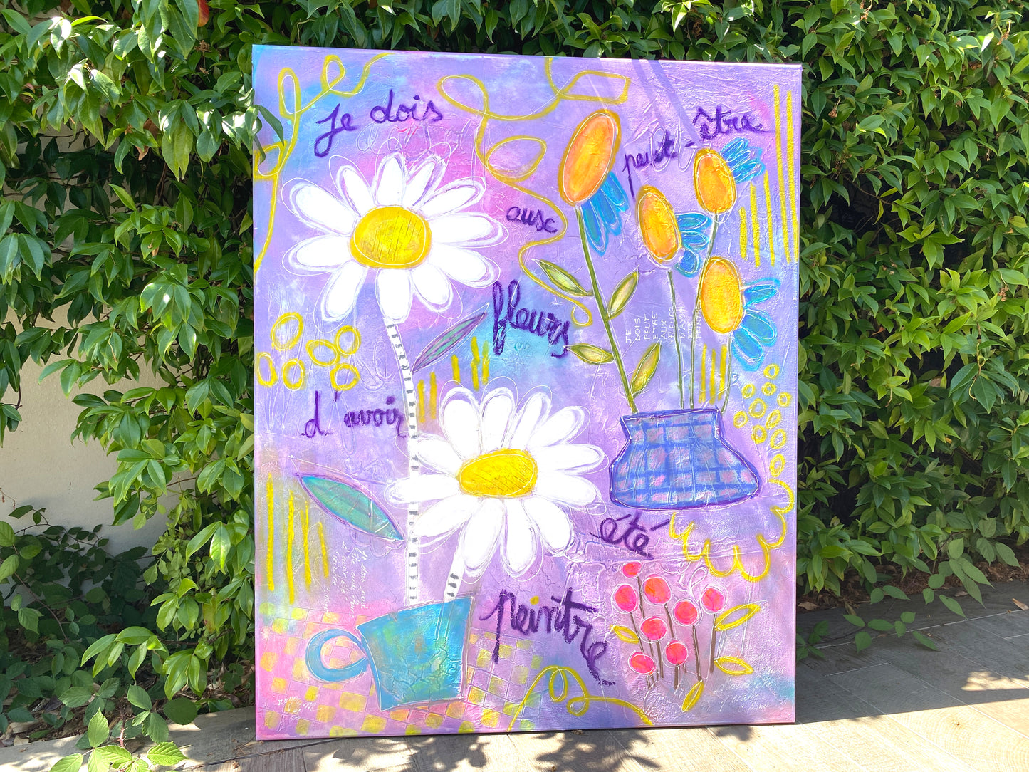 Aux Fleurs, la Peinture - 100 x 81 cm