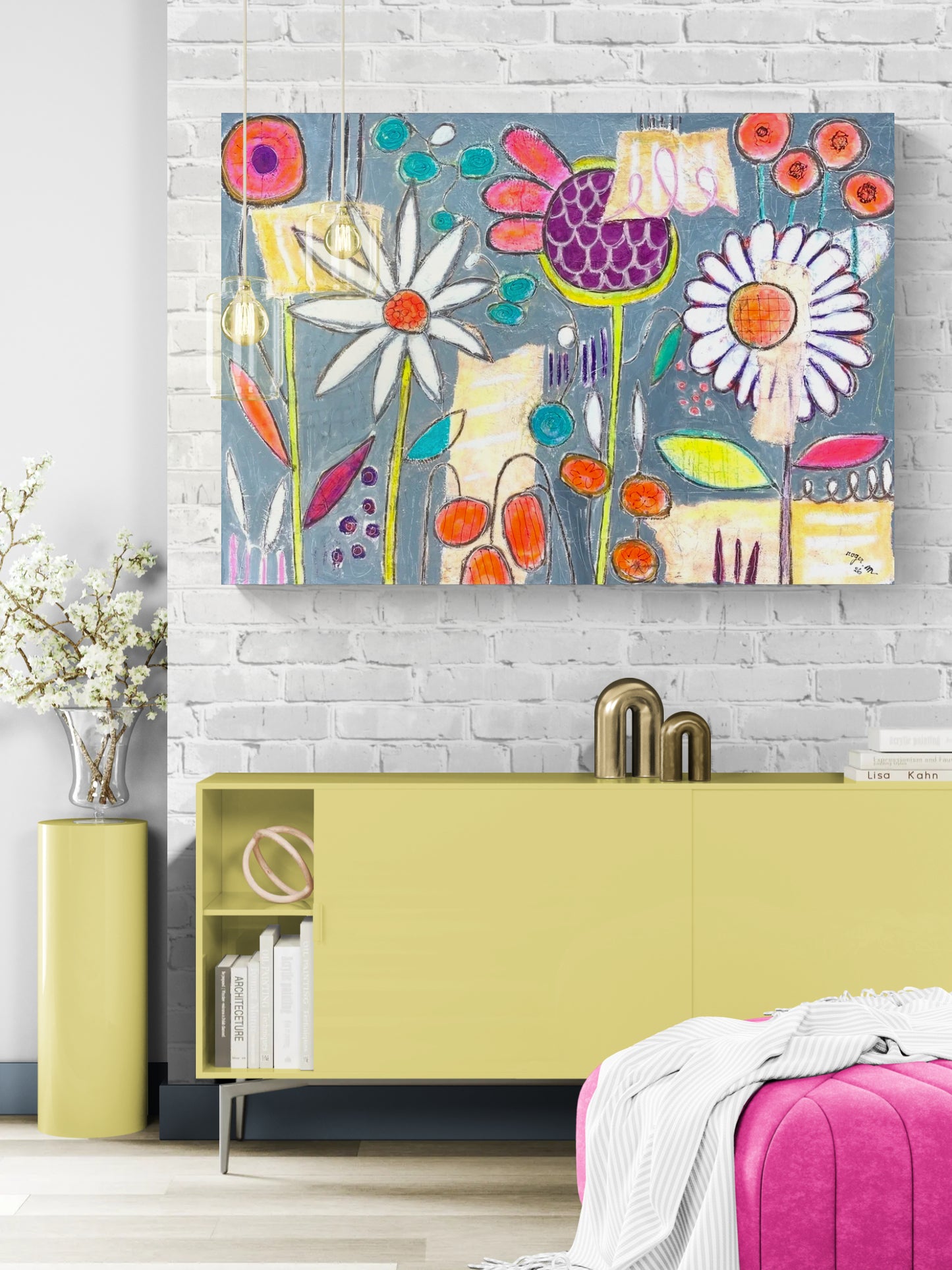 Composition in Major Flowers - 116 x 81 cm