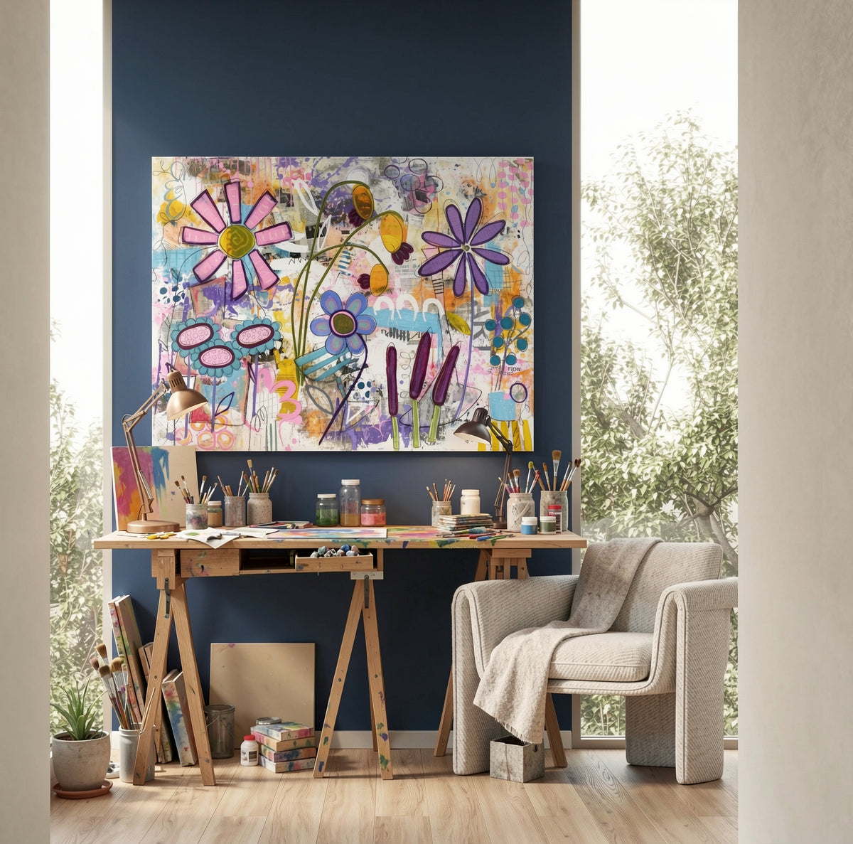 Le Jardin d'à Côté - 116 x 89 cm