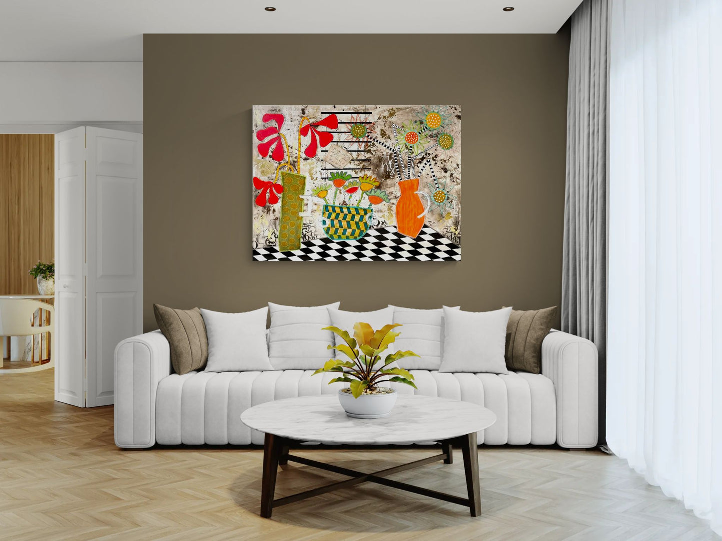 Rosée d'or sur le Balcon - 130 x 97 cm