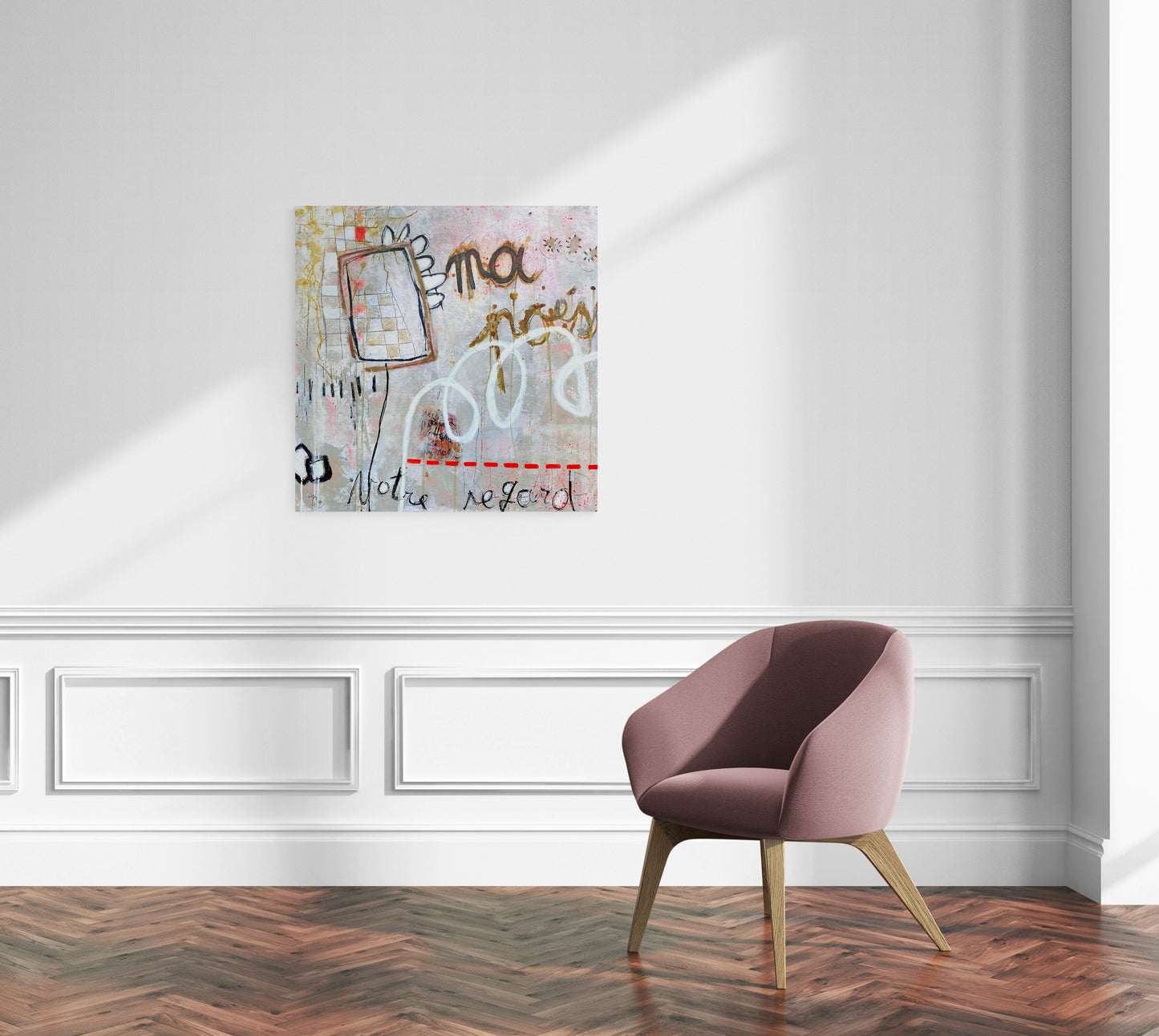 Poésie Rose - 80 x 80 cm