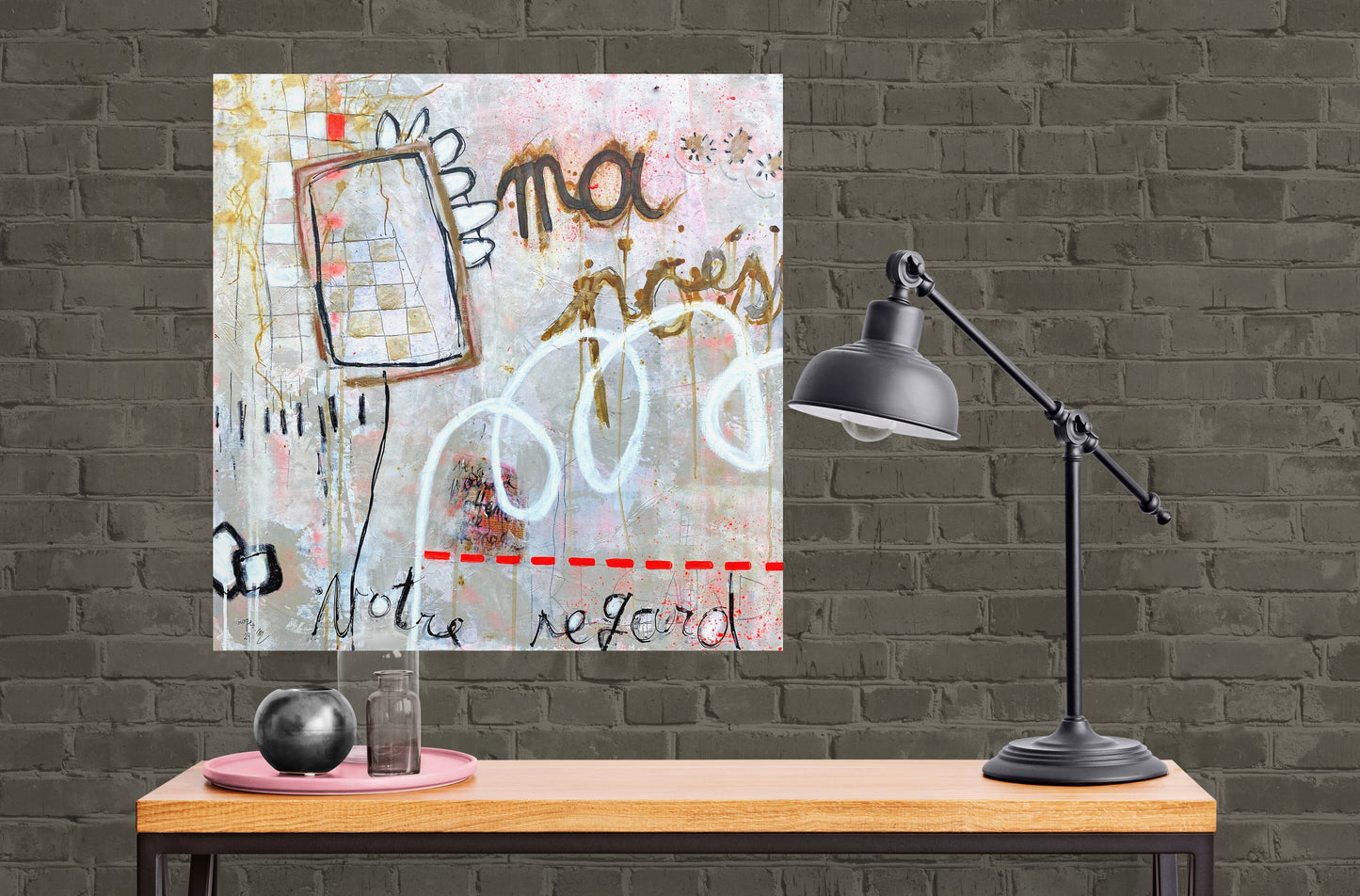 Poésie Rose - 80 x 80 cm