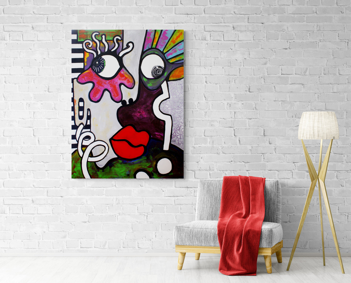 La Femme aux Lèvres Rouges - 116 x 89 cm